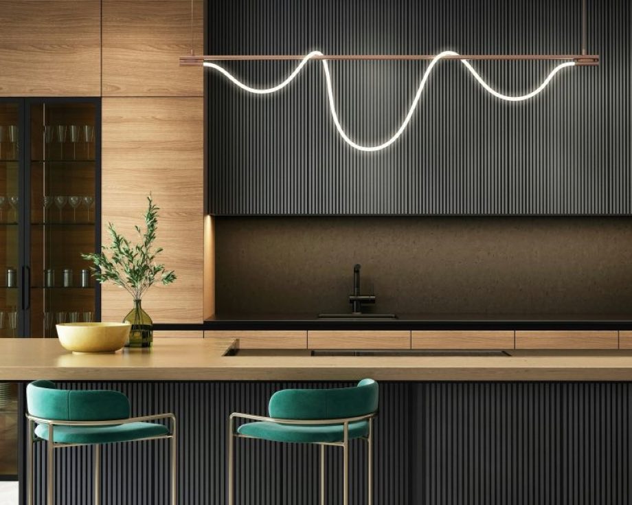 Dark ribbed kitchen